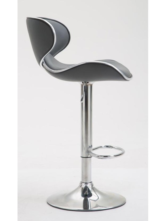 Set 2 taburete de bar Las Vegas V2 imitatie piele crom, gri