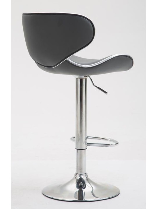 Set 2 taburete de bar Las Vegas V2 imitatie piele crom, gri