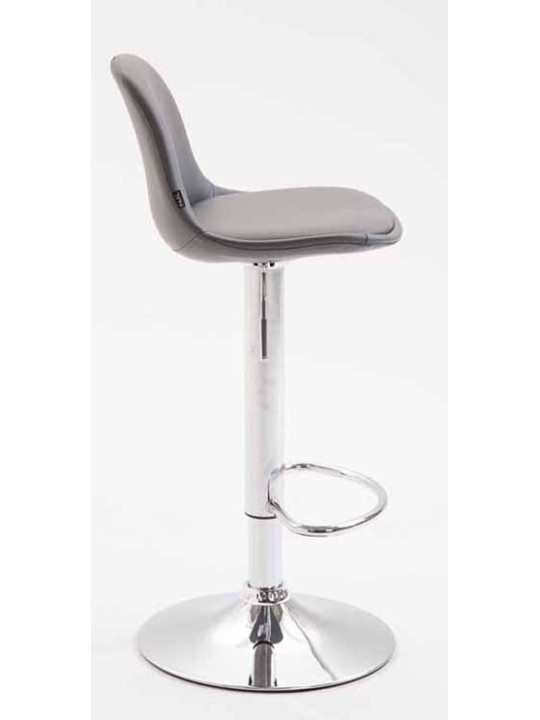 Set 2 scaune de bar Kiel complet tapițate din imitație de piele crom, gri