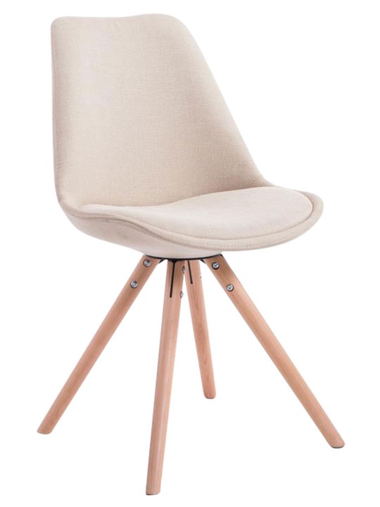 Scaun vizitator Toulouse stofa Natura rotund, crem