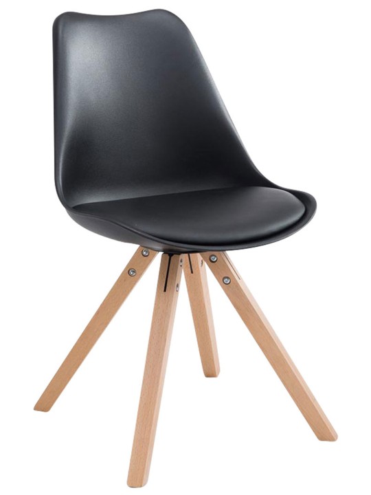 Scaun vizitator Toulouse Natura Square, negru