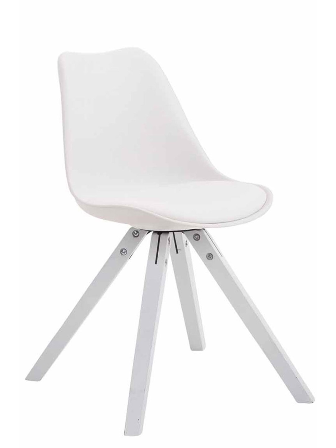 Scaun vizitator Toulouse imitatie piele Patrat, alb