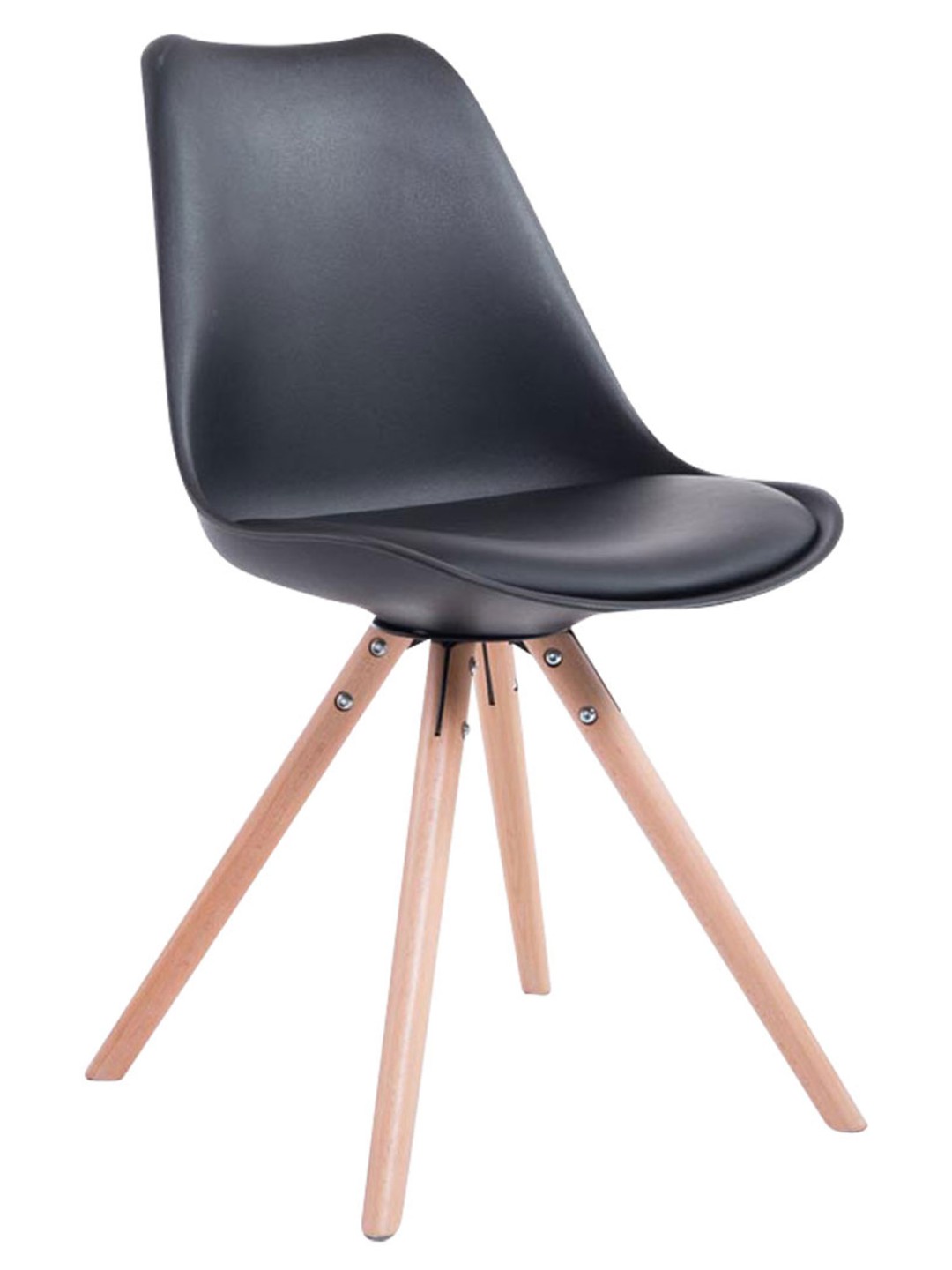 Scaun vizitator rotund Toulouse Natura, negru