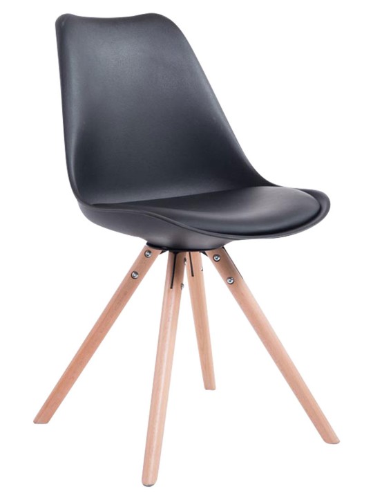 Scaun vizitator rotund Toulouse Natura, negru