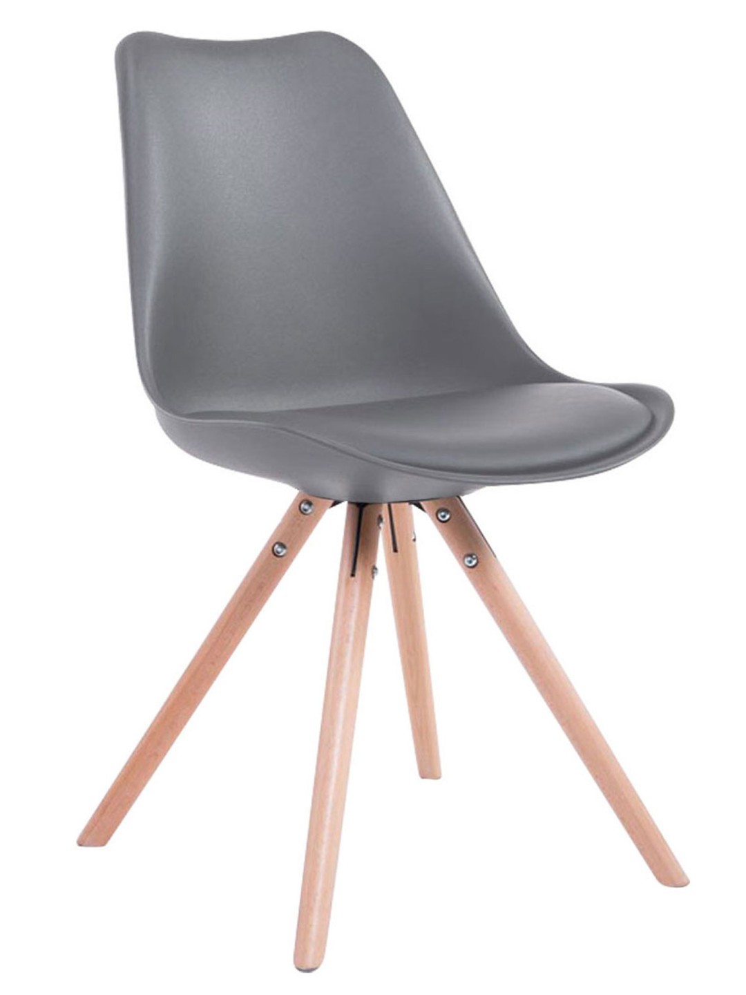 Scaun vizitator rotund Toulouse Natura, gri