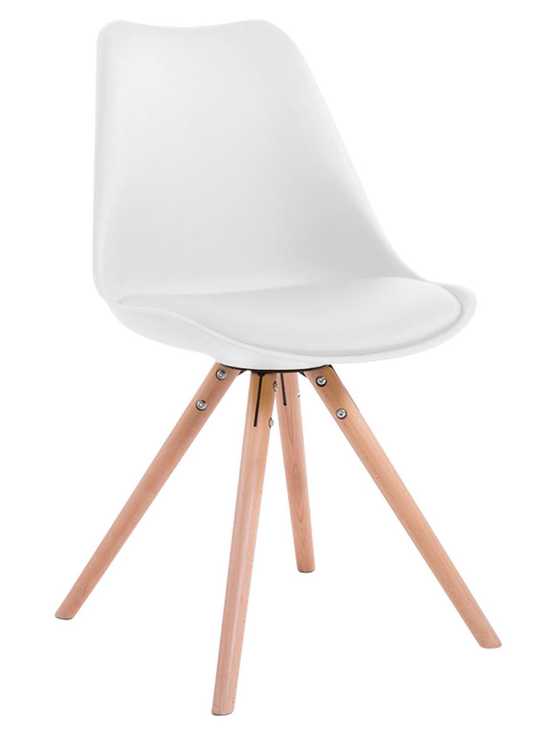 Scaun vizitator rotund Toulouse Natura, alb