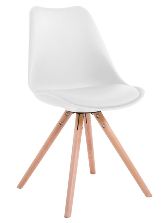 Scaun vizitator rotund Toulouse Natura, alb