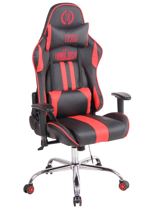 Scaun de birou Limit XM imitatie piele, negru/roșu