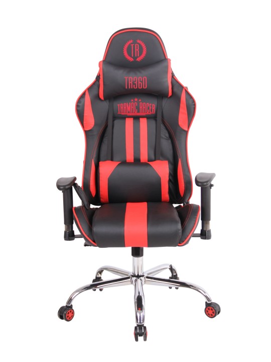 Scaun de birou Limit XM imitatie piele, negru/roșu