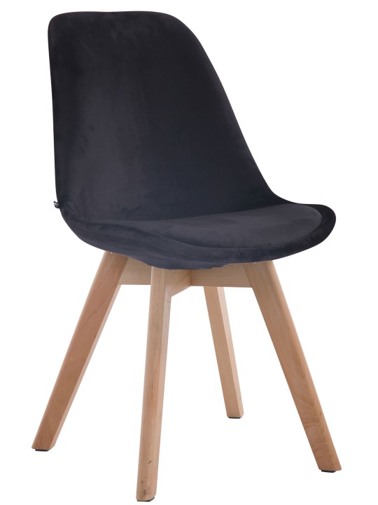 Scaun vizitator Borneo V2 catifea naturala, negru