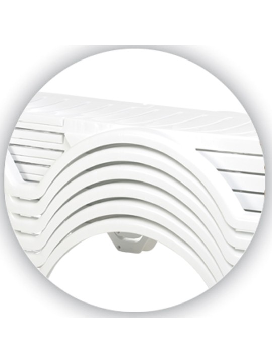 Set de 10 sezlonguri Aqua, alb