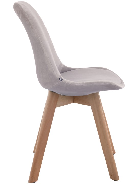 Scaun vizitator Borneo V2 catifea naturala, gri