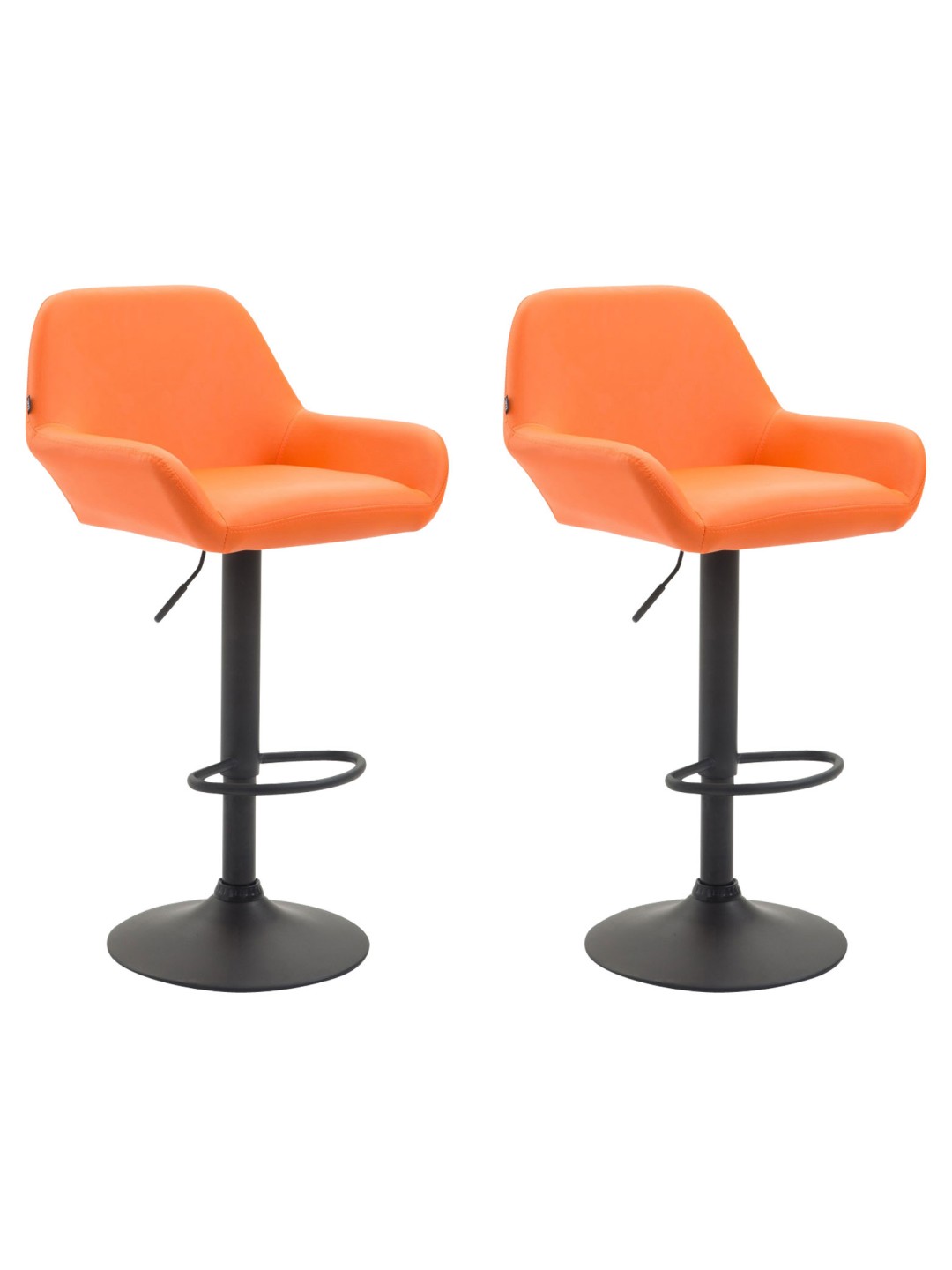 Set 2 taburete de bar Braga imitatie piele, portocaliu