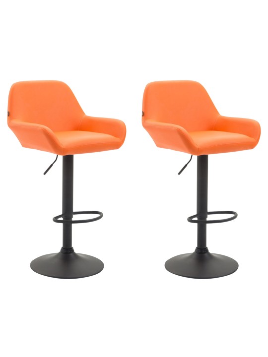 Set 2 taburete de bar Braga imitatie piele, portocaliu Set 2 taburete de bar Braga imitatie piele, portocaliu