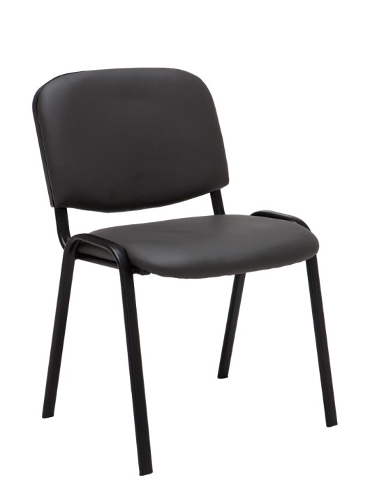 Set 4 scaune vizitator Ken imitatie piele, gri