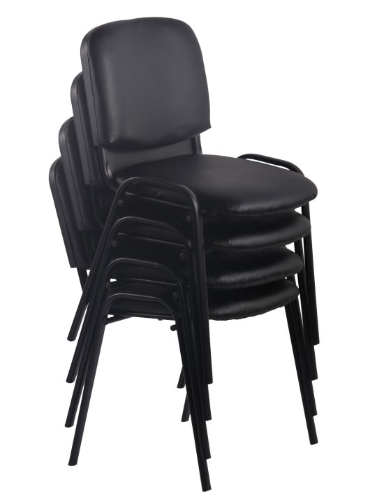 Set 4 scaune vizitator Ken imitatie piele, maro