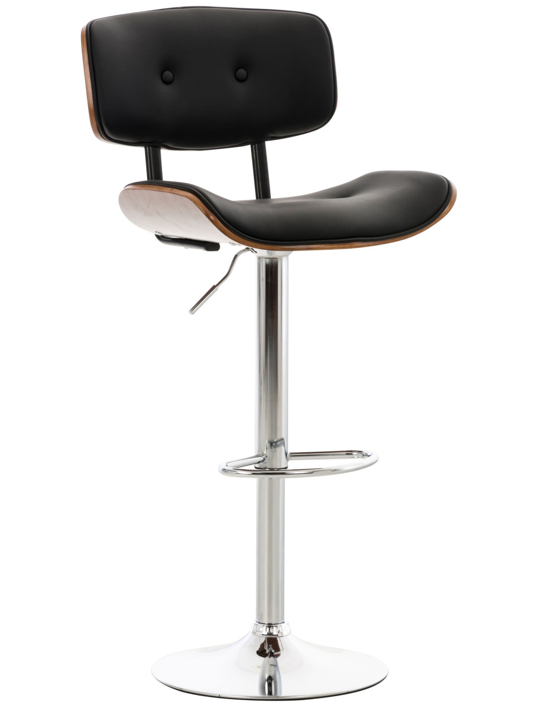 Scaun de bar Sarnia imitatie piele, nuc/negru