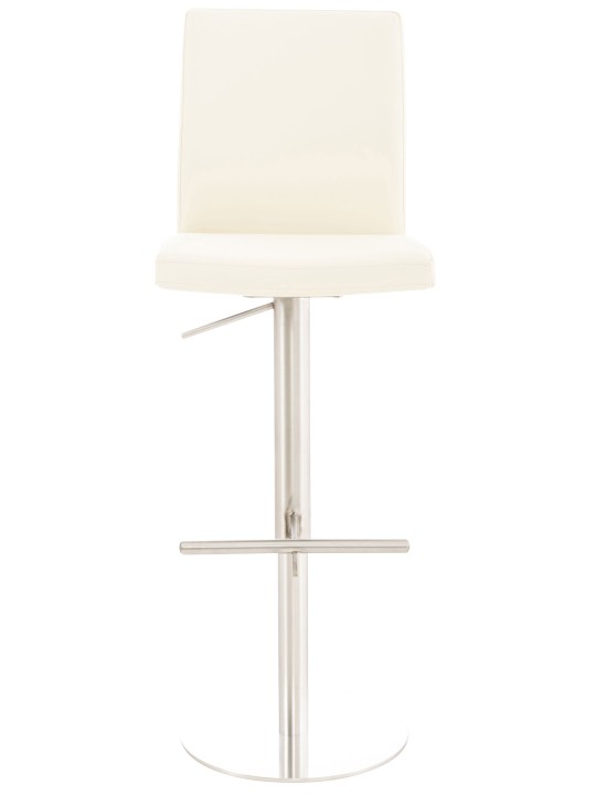 Scaun de bar Cadiz imitatie piele otel inoxidabil, crem