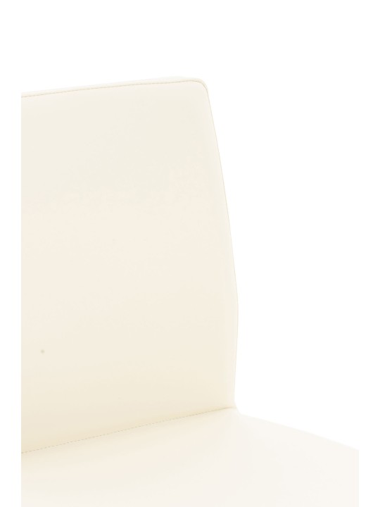 Scaun de bar Cadiz imitatie piele otel inoxidabil, crem