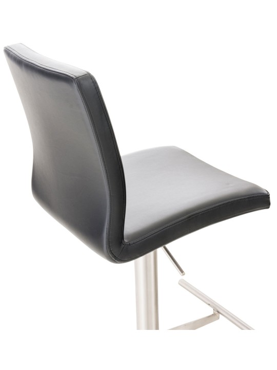 Scaun de bar Cadiz imitatie piele otel inoxidabil, negru