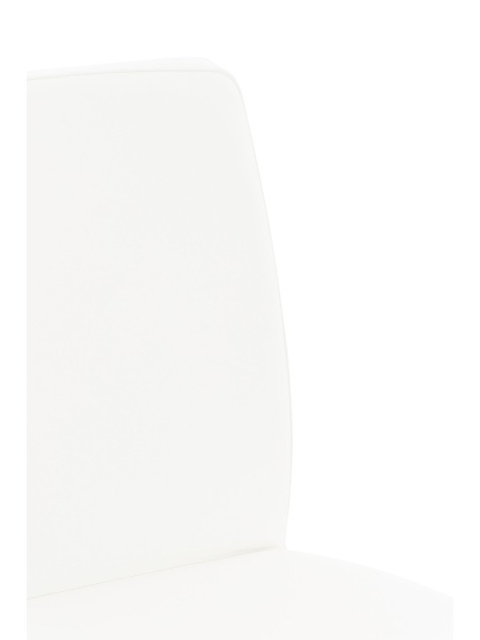 Scaun de bar Cadiz imitatie piele otel inoxidabil, alb