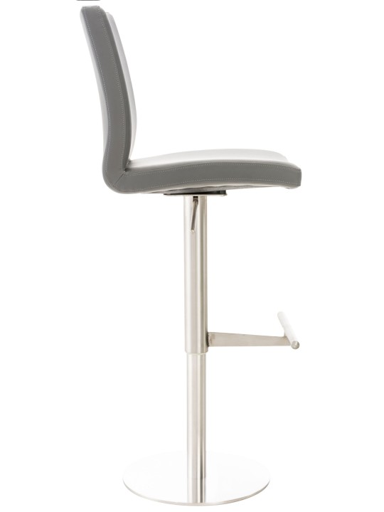 Scaun de bar Cadiz imitatie piele otel inoxidabil, gri