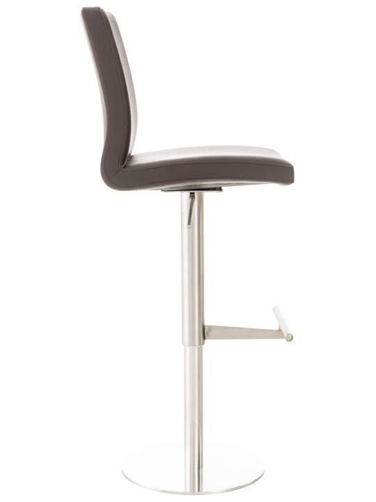 Scaun de bar Cadiz imitatie piele otel inoxidabil, maro