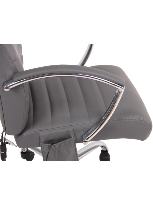 Scaun de birou din piele artificială Valais cu funcție de masaj, gri