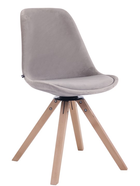 Scaun de sufragerie din catifea Troyes natural, gri