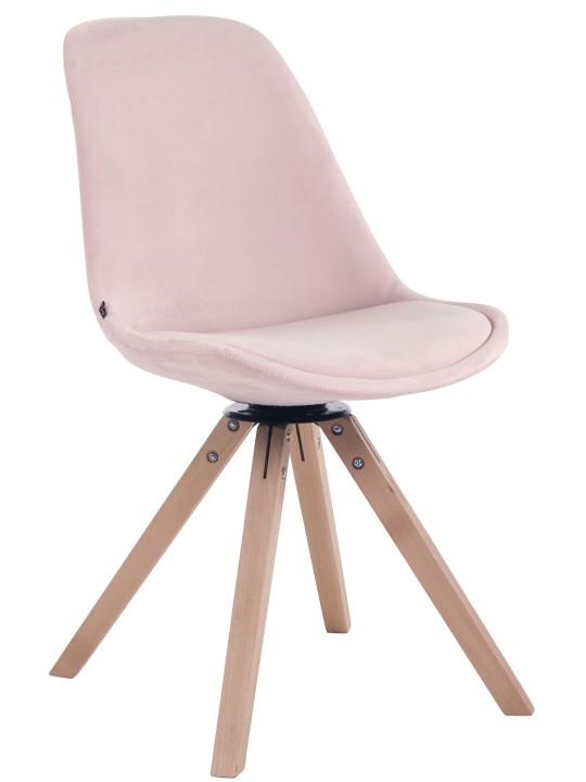 Scaun de sufragerie din catifea Troyes natural, roz Scaun de sufragerie din catifea Troyes natural, roz