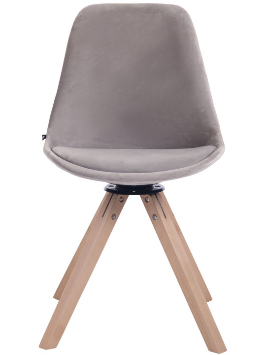 Scaun de sufragerie din catifea Troyes natural, gri