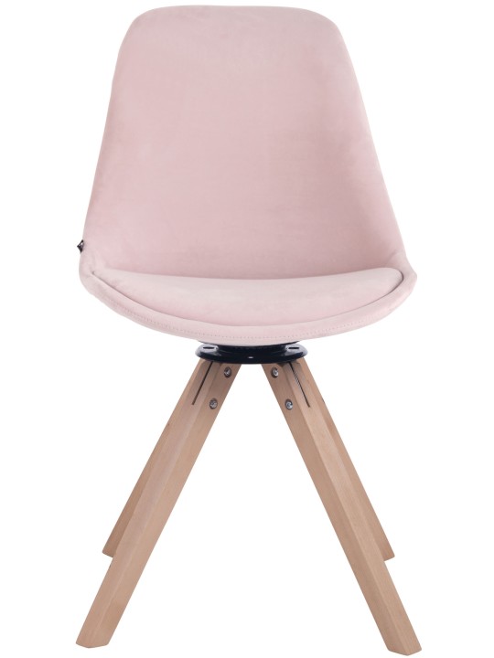 Scaun de sufragerie din catifea Troyes natural, roz Scaun de sufragerie din catifea Troyes natural, roz