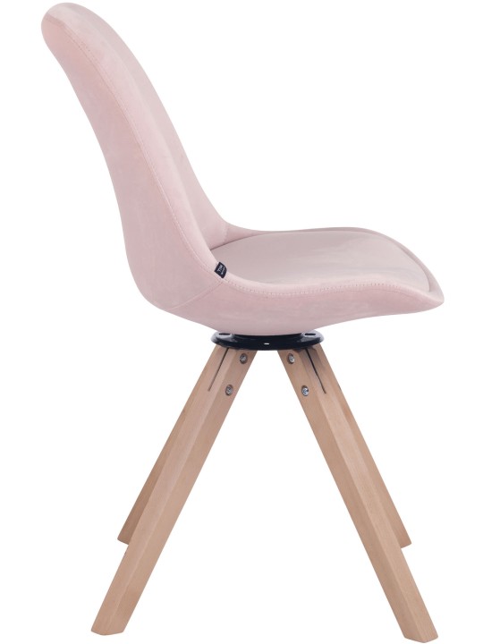 Scaun de sufragerie din catifea Troyes natural, roz Scaun de sufragerie din catifea Troyes natural, roz