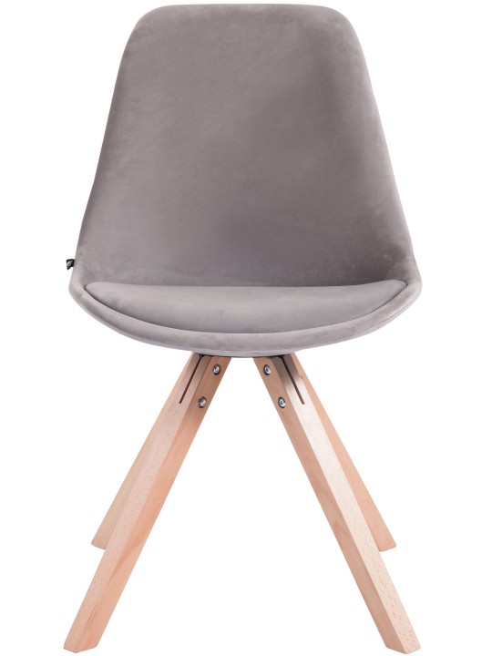 Scaun vizitator Toulouse catifea patrat natura, gri