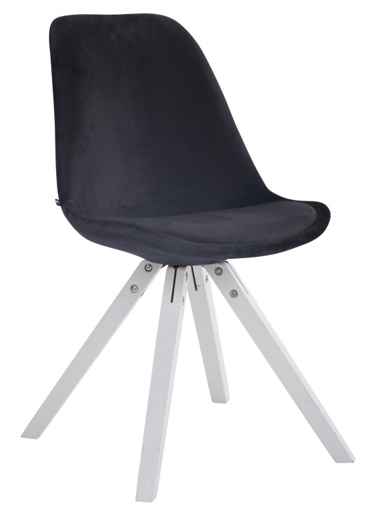 Scaun vizitator pătrat din catifea Toulouse, negru