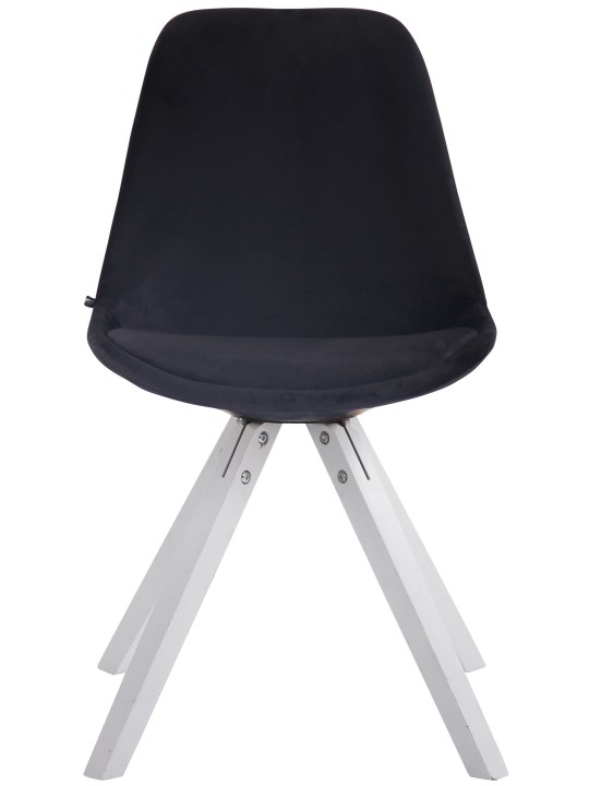 Scaun vizitator pătrat din catifea Toulouse, negru