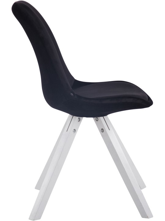 Scaun vizitator pătrat din catifea Toulouse, negru