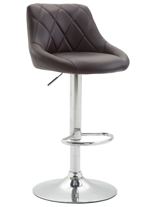 Scaun de bar Lazio imitatie piele cromat, maro