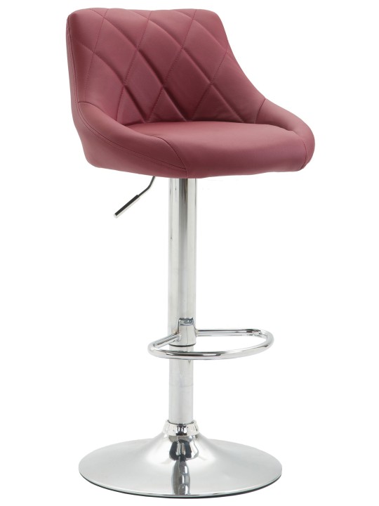 Scaun de bar Lazio imitatie piele cromat, bordo