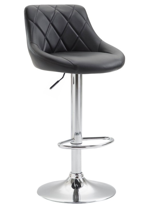 Scaun de bar Lazio imitatie piele cromat, negru