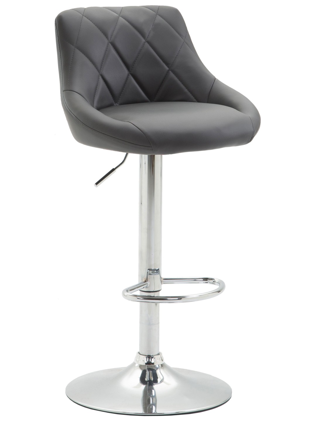Scaun de bar Lazio imitatie piele cromat, gri