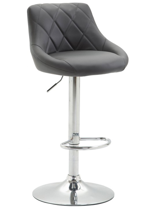 Scaun de bar Lazio imitatie piele cromat, gri Scaun de bar Lazio imitatie piele cromat, gri