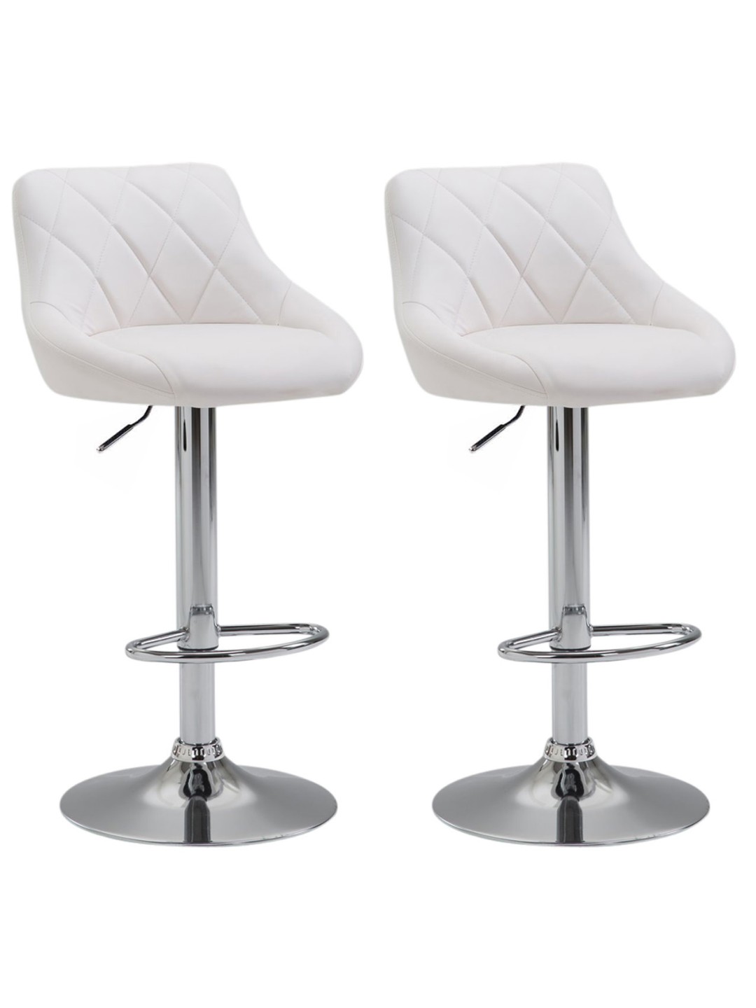 Set 2 taburete de bar Lazio imitatie piele C, alb