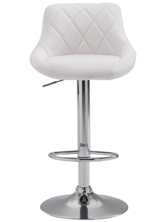 Set 2 taburete de bar Lazio imitatie piele C, alb