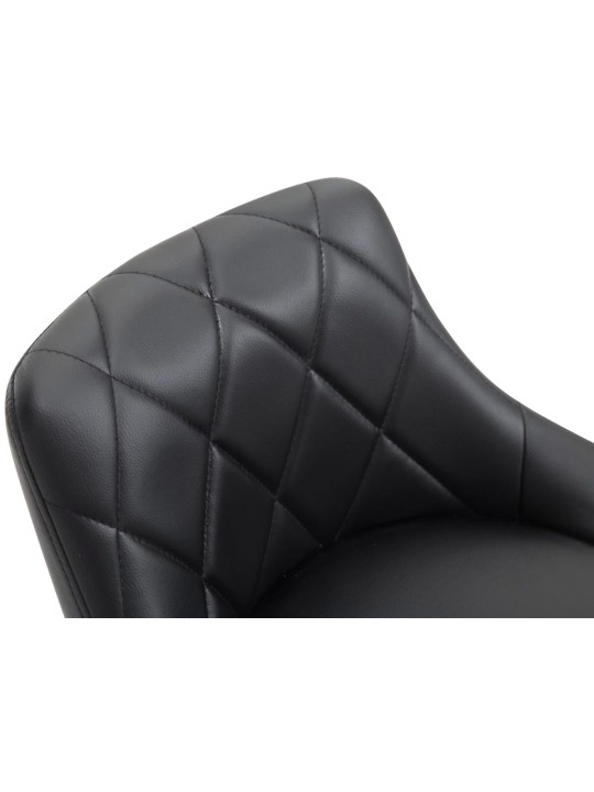 Set 2 taburete de bar Lazio imitatie piele C, negru