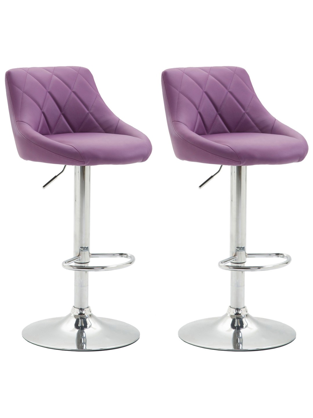 Set 2 taburete de bar Lazio imitatie piele C, lila