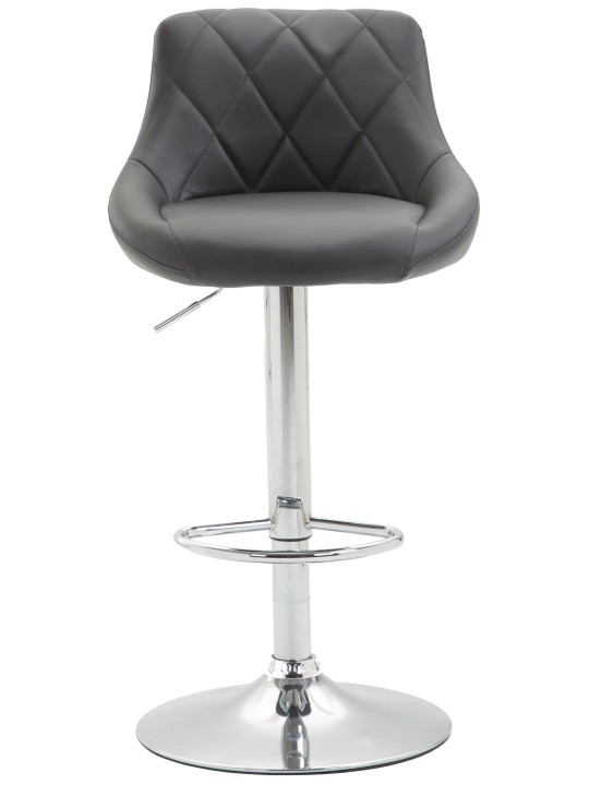 Set 2 taburete de bar Lazio imitatie piele C, gri