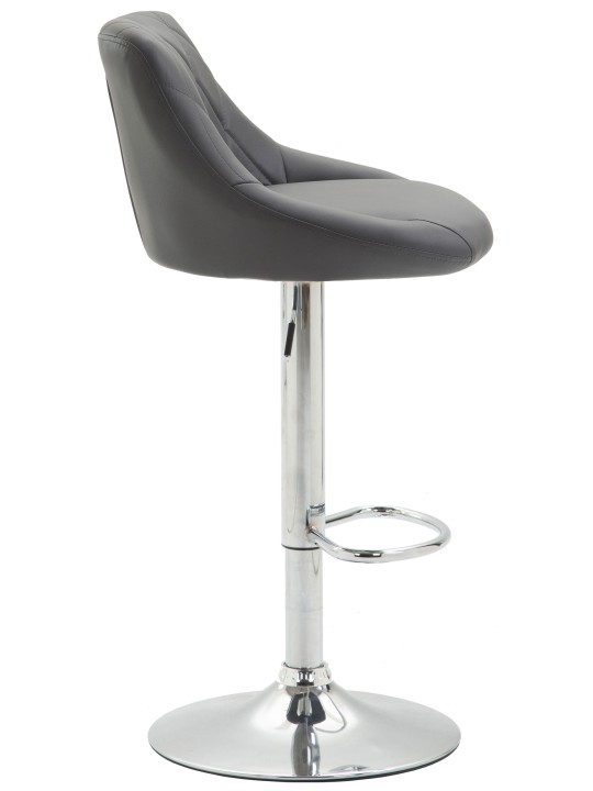 Set 2 taburete de bar Lazio imitatie piele C, gri