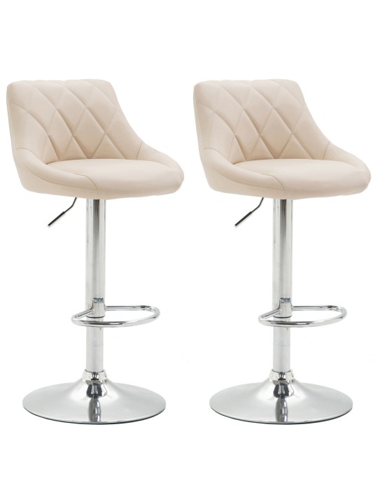 Set 2 taburete de bar Lazio imitatie piele C, crem Set 2 taburete de bar Lazio imitatie piele C, crem