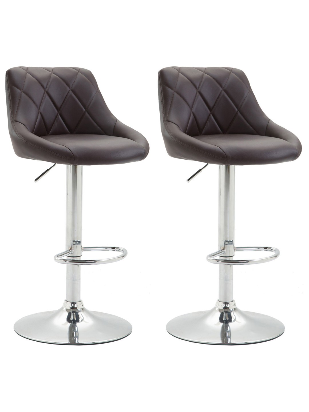 Set 2 taburete de bar Lazio imitatie piele C, maro